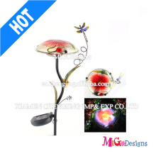 Cogumelo Metal e Vidro Luz Solar Jardim Decoartion Light